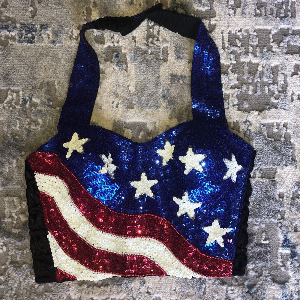 American beaded crop top